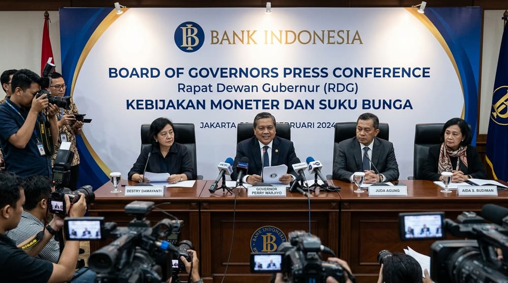 Konferensi pers Rapat Dewan Gubernur Bank Indonesia di Jakarta